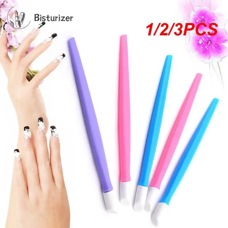 1/2/3PCS 20/Soft Removal Pressure Pen Plastic Rubber Nail Cuticle Pusher For Manicure Design Gel Polish Acrylic Nail Art Tool