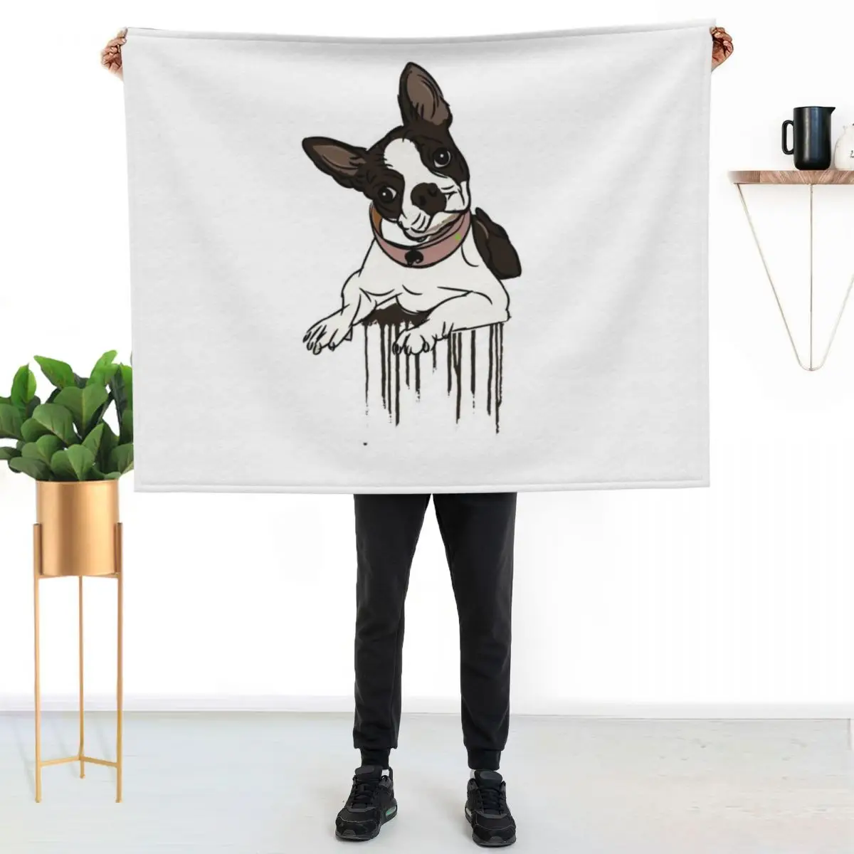 Dog boston terrier poster | Dog boston terriert-shirt Throw Blanket Warm Thermals For Travel Large Travel Blankets