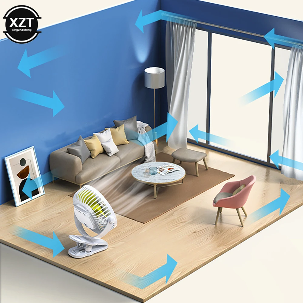 USB Kipas Angin Kecil ไร้สายมือถือคลิปพัดลม Ultra-Quiet คุณภาพสูง Cooling Ventilador พัดลมเล็กแบบพกพา