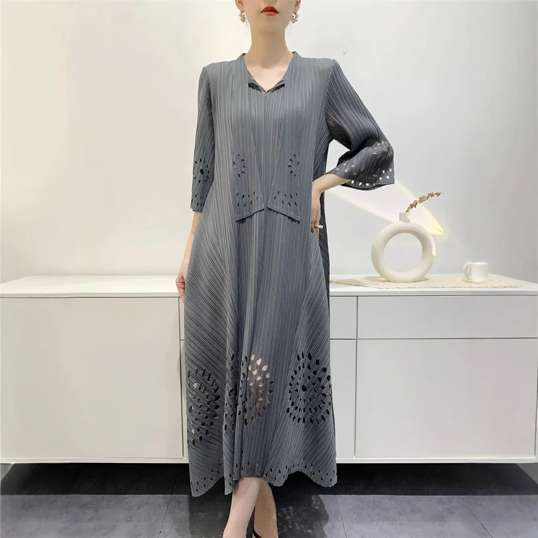 YUDX Pleated Women's Dresses Fashion High Quality Casual Loose Plus Size Skirt 2025 Spring New