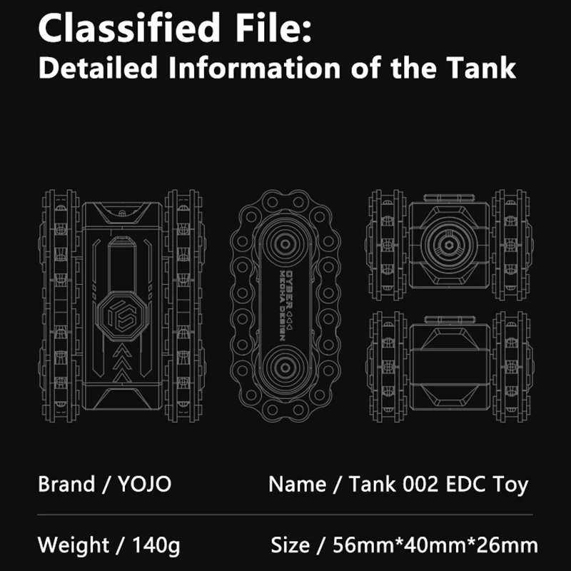 金属回転タンクフィジェットおもちゃハードコアミリタリースタイル磁気EDCストレスリリーフガジェットとフィジェットスピナー、子供へのギフトに最適