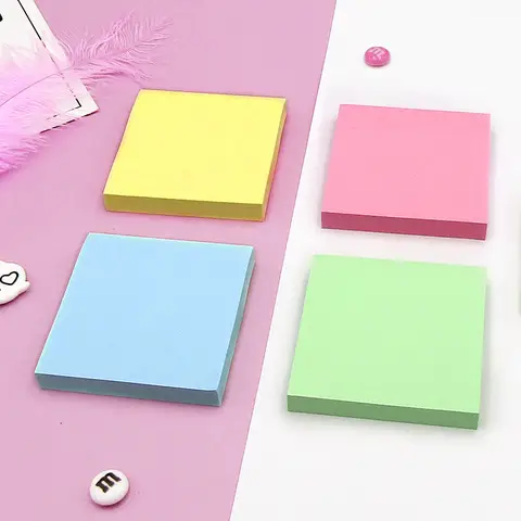 Soft Colors Sticky Note Pads, 3×3'' Self-stick Memo Pads, Super Adhesive Sticky Notes, Perfect for Office, Home, School, Meeting