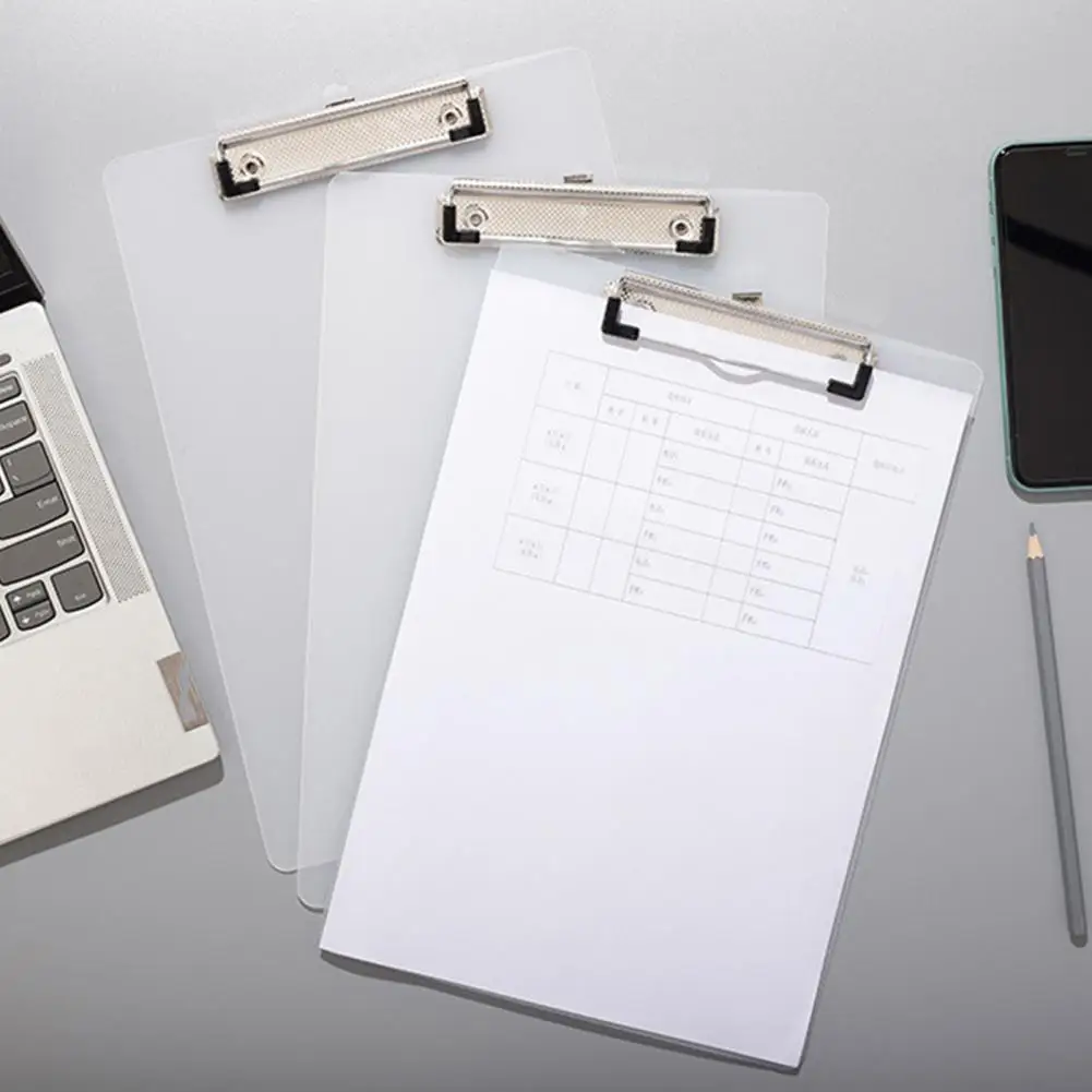 Bending-resistant 2Pcs Portable Frosted Texture File Organizer Translucent Document Splint Telescopic Hook   Office Supply