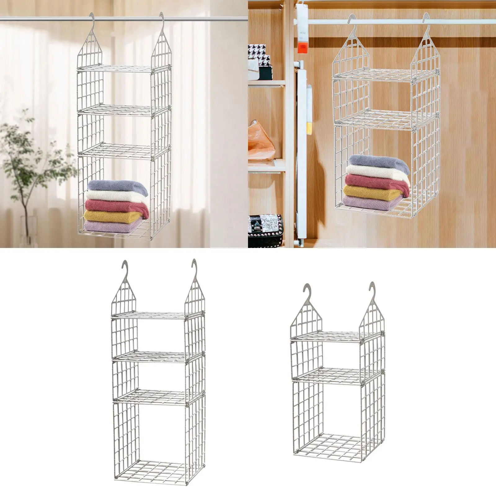 Hanging Closet Organizer Multi Layer Sturdy Folding for Socks Sweaters Dorm