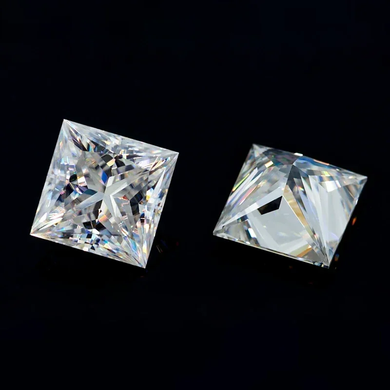 Moissanite Loose Stone Princess Cut  D Color VVS1 with GRA Certificate for Gemstone Charms Beads Top Jewelry Making Materials