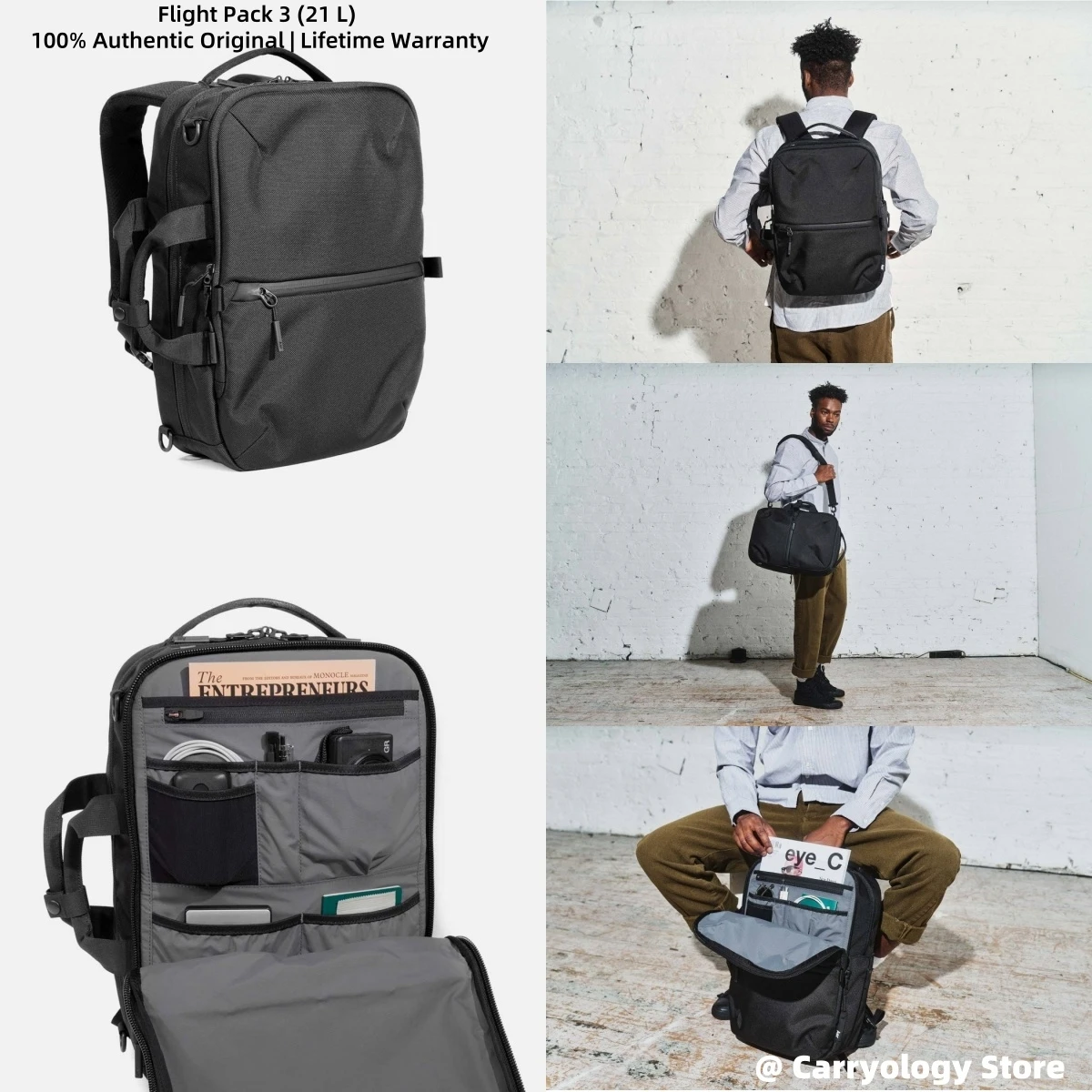 

Flight Pack 3: 3-way Versatile commuter Travel Gym Work EDC Backpack/Bag/Rucksack/Knapsack Lifetime Warranty| BNWT