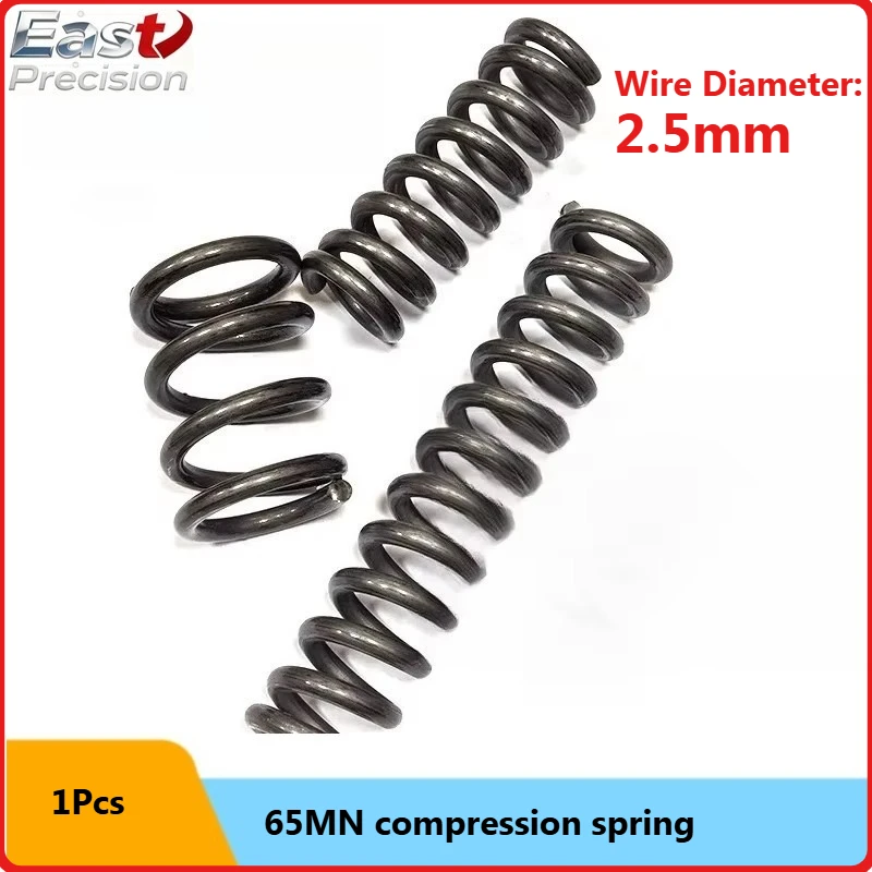 Resorte de compresión de 2.5mm de diámetro de alambre, núcleo de válvula 65mn, resorte espiral pequeño para equipos mecánicos, comprimido con fuerza.
