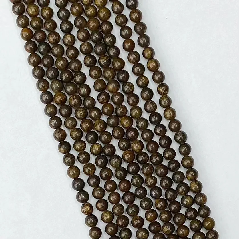 Natural Energy Stone Bronzite  Round Beads Loose Beads for Women Jewelry Making DIY Bracelet Necklace 38cm Accessories