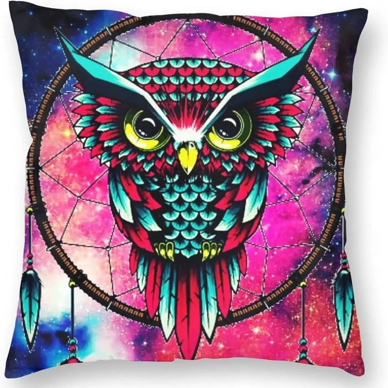 Pillow Cases Owl Pattern Dreamcatcher Galaxy 18 X 18 Inch Pillow Case for Boys Girls Infant Kids Ultra Soft and Breathable