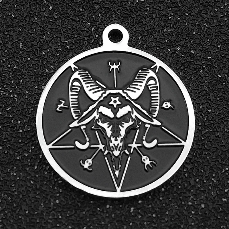 5PCS Satan Goat Unique Pagan Handmade Necklace Bracelet Stainless Steel Silver Color Charms for Jewelry Making DIY Accessories