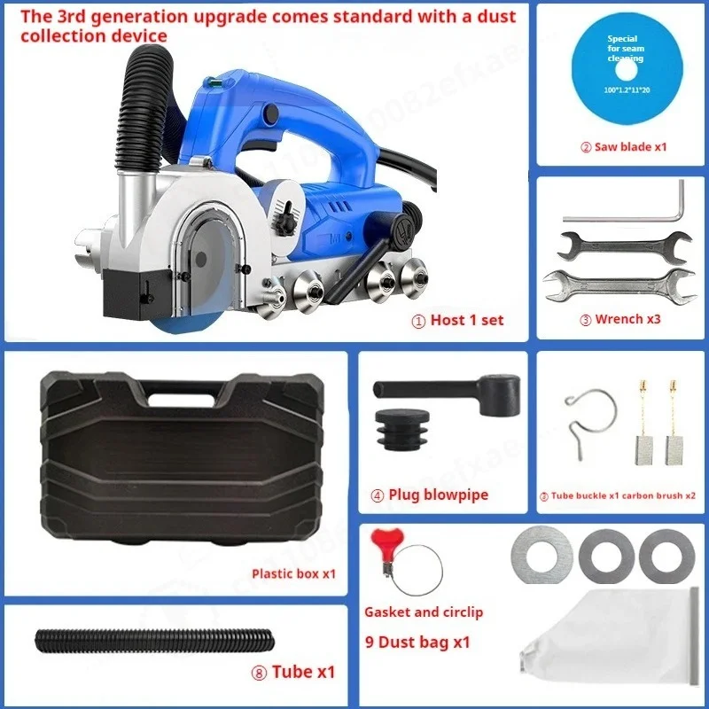 9000RPM Electric Grout Cleaner Tile Joint Groove Cleaning Machine Dust-free Seam Tool for Ceramic Floor Construction
