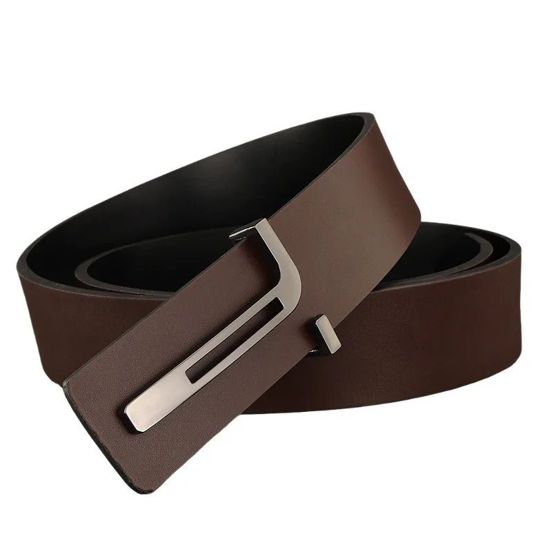 メンズベルト高品質-t-バックルレザーストラップ男性ベルト男性用ビジネスカジュアルジーンズ高級ブランド