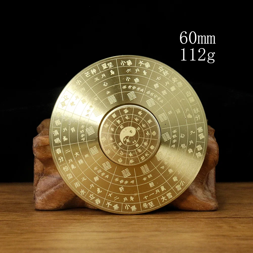 China Witchcraft Brass Tai Chi Gossip Rotating Compass Portable Mini Feng Shui Handicraft Ornaments Home Living Room Decorations