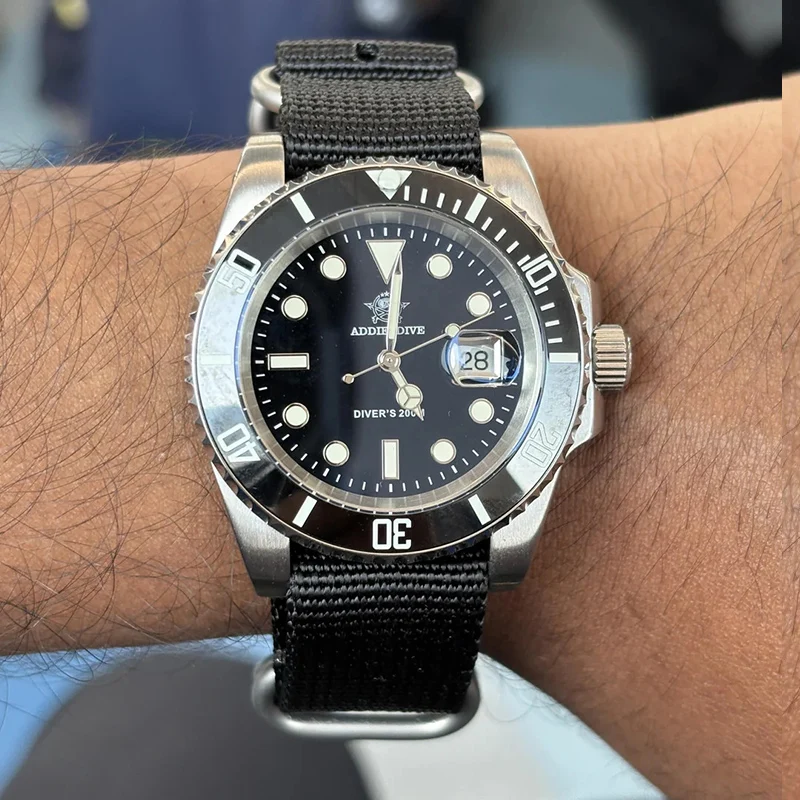 

ADDIESDIVE Dive Quartz Watches For Men Ceramic Bezel 316L Stainless Steel Waterproof Wristwatch Retro C3 Luminous Analog Watch