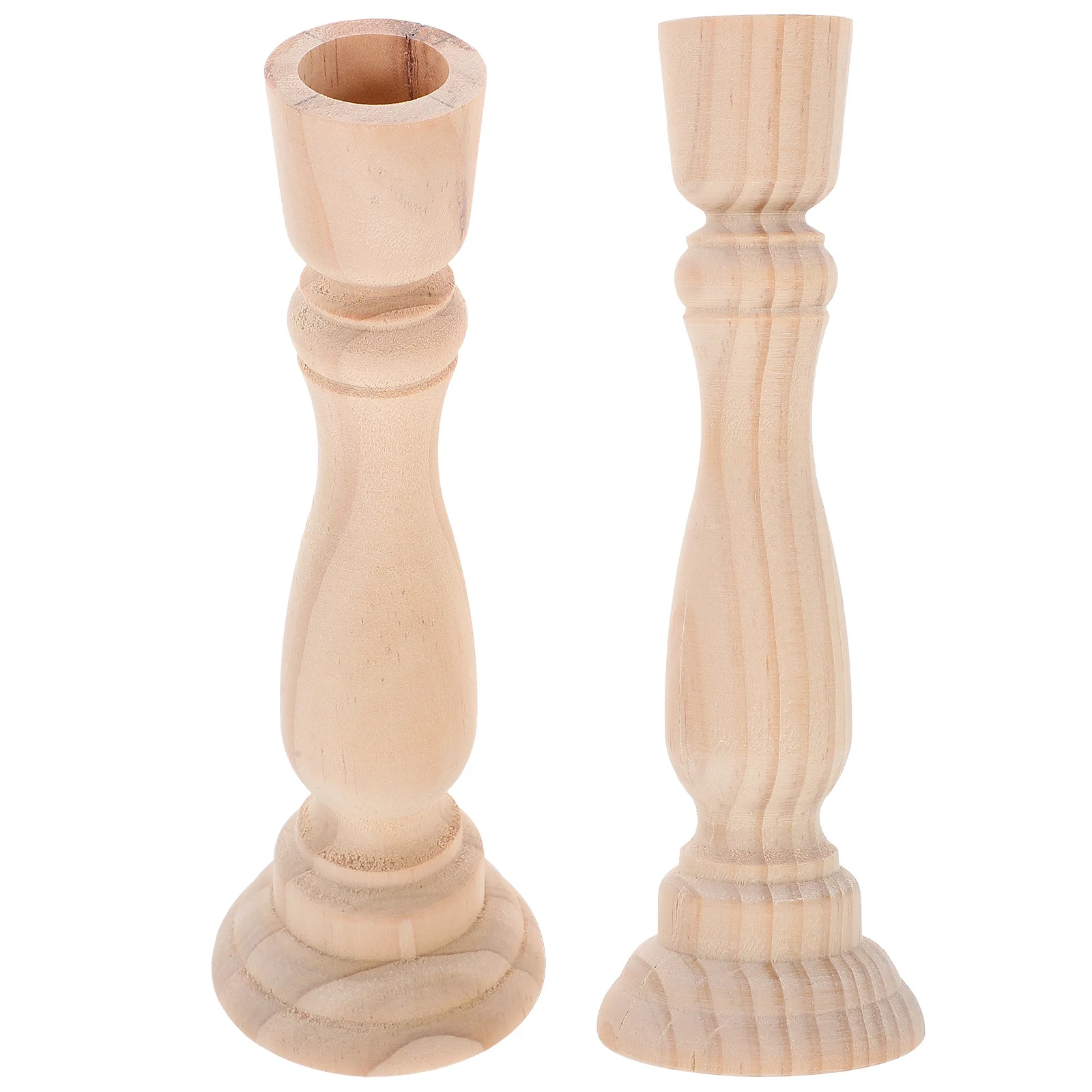 2pcs Wooden Holders Vintage Rustic Tea Light Holder For Table Home Decor Mini Wood Crafts Decorative Stands