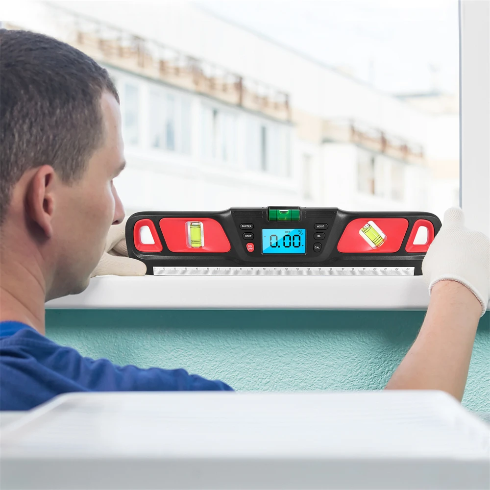 

Digital Spirit level Inclinometer Horizontal Scale Ruler Electronic LED Display Protractor Magnetic Base Measuring Level Gauge