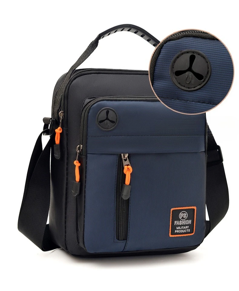 Geräumige Herrentasche, Umhängetasche, wasserdichter und abriebfester Rucksack mit mehreren Fächern, ideal für den Geschäftsalltag. – Detail 10