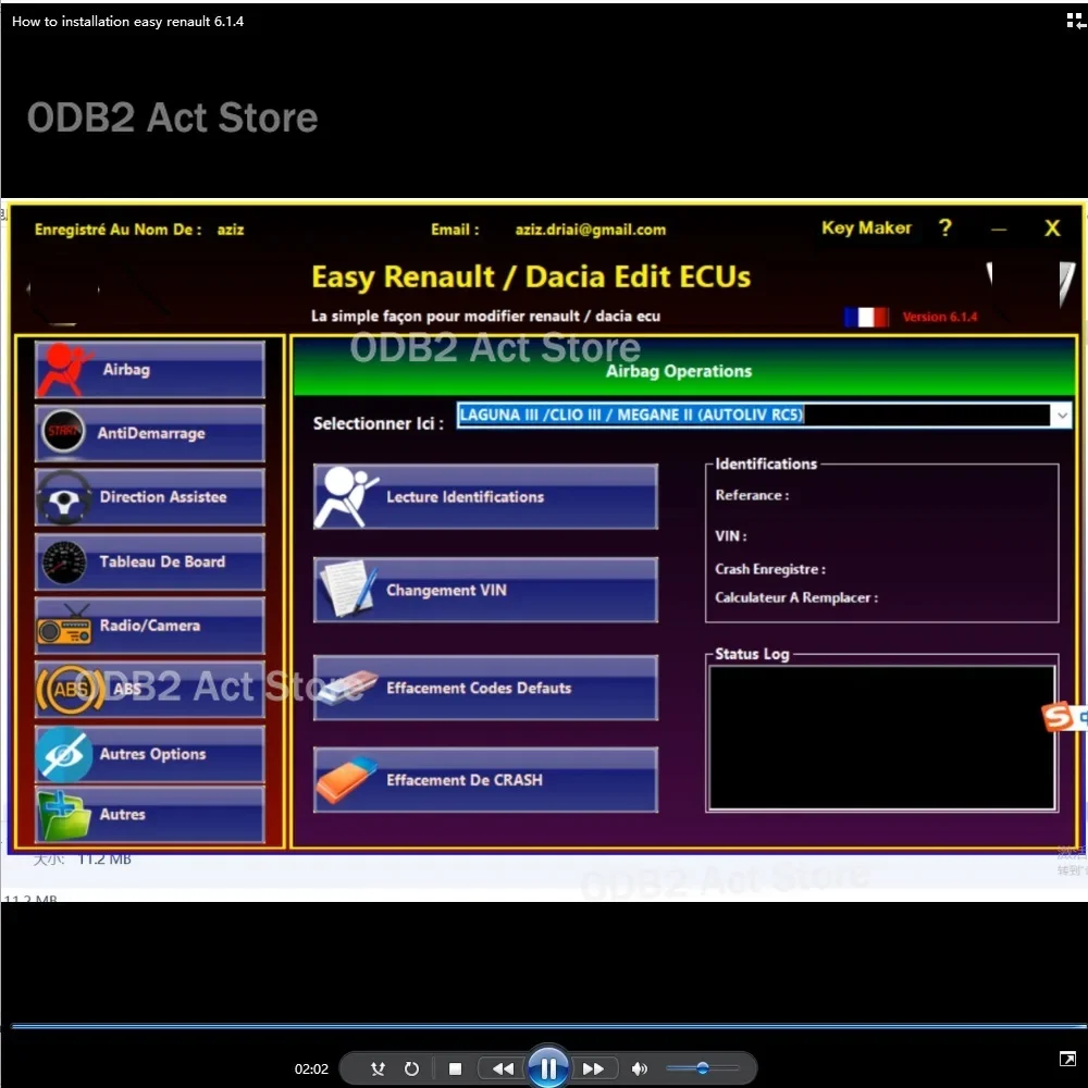 Easy Renault 6.14 Software for Renault ECU Programmer Clear Crash Airbag Card Keys UCH Cleaner WORK with OBDLink Renolink