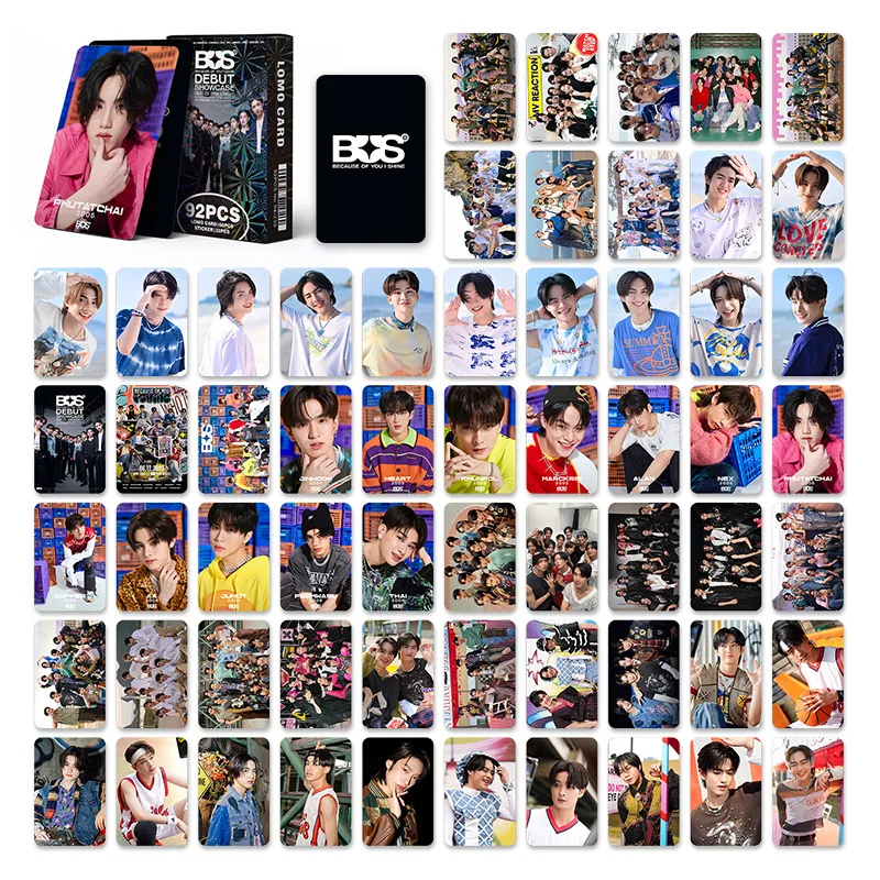 92pcs Thailand Stars BUS Because Of You I Shine Laser Lomo Card Mini Postcard Photo Cards Stickers Fans Gift