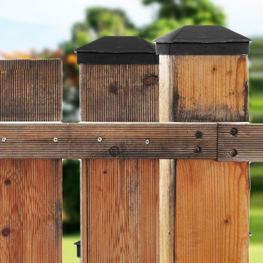

12 Pcs Fence Post Cap PP Plastic Waterproof Deck Cover Wood Fence Topper Post Protector Square Garden Accessories