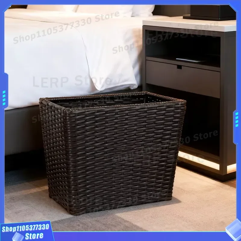Yellow Plastic Laundry Basket with Iron Frame for Bathroom Guest Room Hotel Storage Handmade Strong Non Deforming Craft Bin