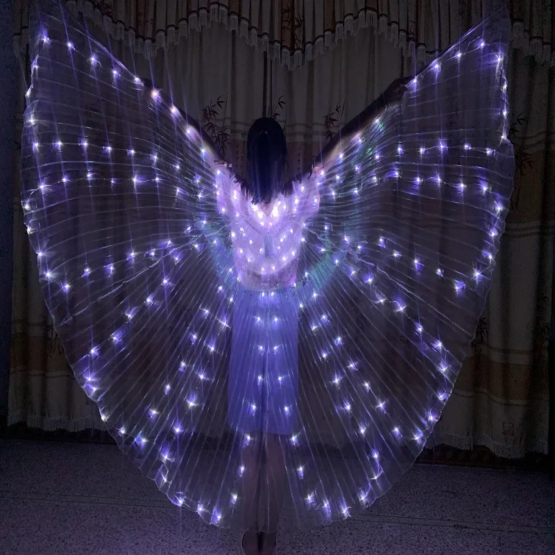 Children's LED Wings BellyDance Isis Wings Color Cloak Dancers Luminous Butterfly Wing Carnival Stage Christmas Party Photo Prop