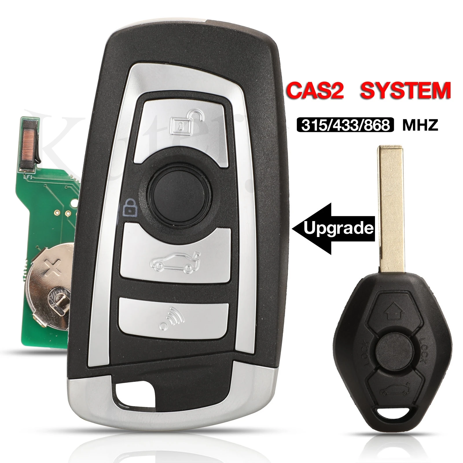 

jingyuqin Upgrade Modified Remote Key For BMW CAS X3 X5 Z3 Z4 Z8 3/5/6/7 E63 E60 Series Keyless Entry Transmitter CAS2 System