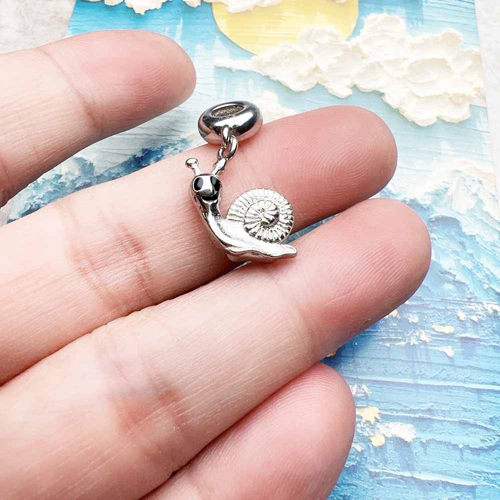 Snail Dangle Charm Lucky Pendant Women Men Summer 925 Sterling Silver Fine Jewelry Cute Gift - Image 6