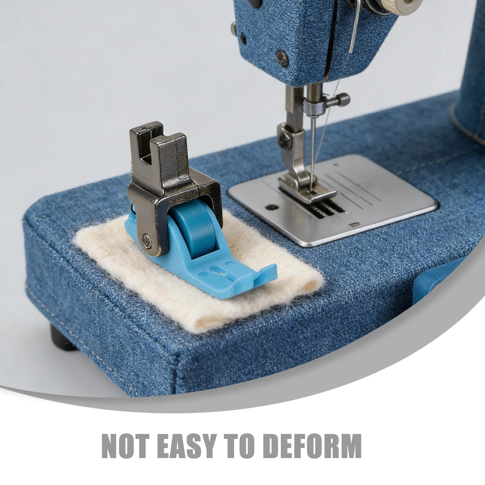 5Pcs Coated Roller Hem Presser Foot Smooth Gliding Narrow Profile Replacement for Quilting Seam Rolling Domestic