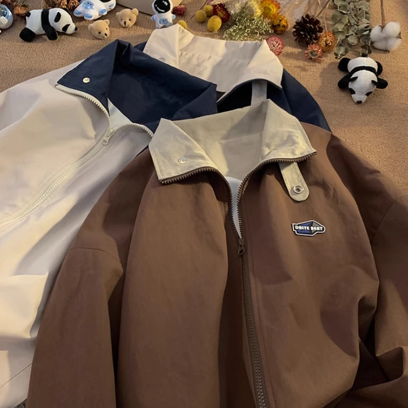 

Cargo Jackets for Men American Retro Baggy Casual Windproof Couples Outdoor Streetwear Coat All-match Handsome Personality Daily