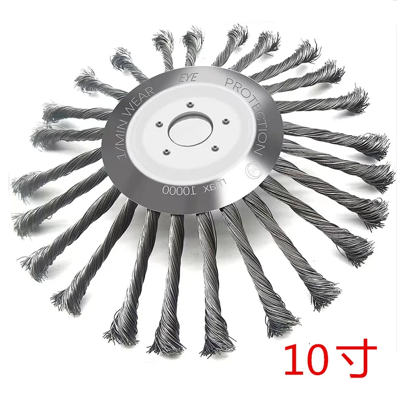Upgrade 6/8/10 Inch Weed Brush Cutter Head Lawn Mower Universal Grass Trimmer Head Steel Wire Wheel Brush Garden Trimmer Heads