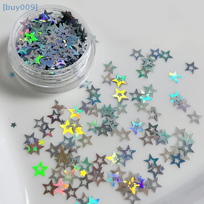 Star Glitter Laser Nail Flake Flash Small Pentagram Nail Seqiuns Kawaii DIY Manicure Accessories Nail Charm