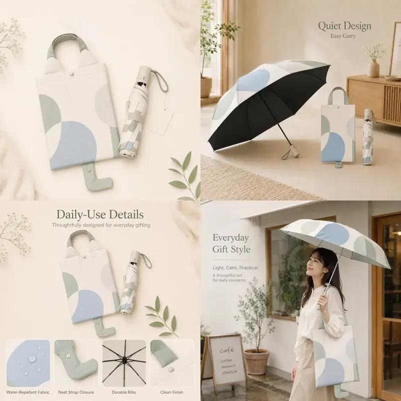 for Simple Gift Travel Portable UPF50 Plus Japan and Korea OEM Automatic Open 21 Inch Custom Logo Triple Fold Umbrella with