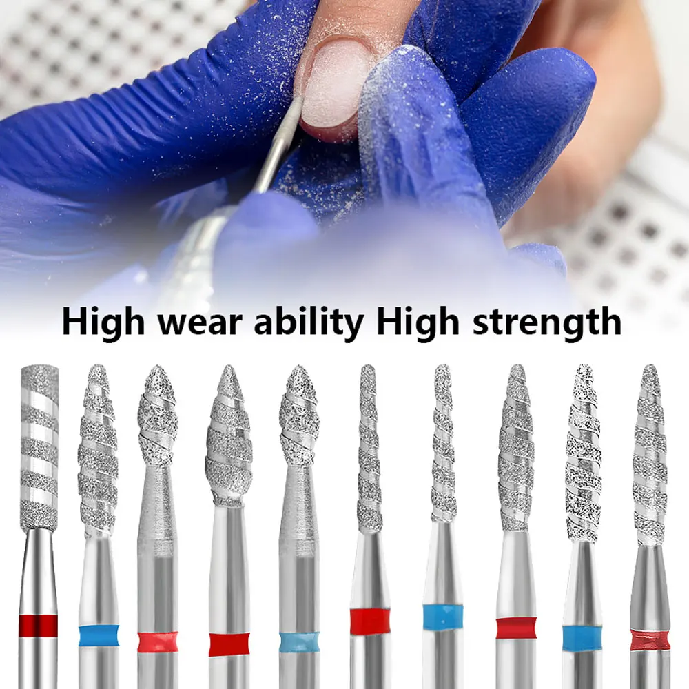 Vnjaoi Nail Drill Bits Spiral Milling Cutter Clean for Manicure Rotary Bits Cuticle Clean Accessories Nail Files Art Tools