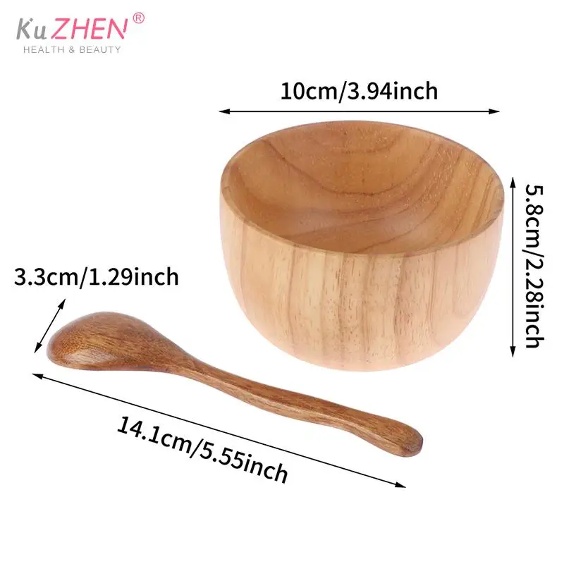 Wooden/plastic 1set Facial Mask Bowl With Spoon Face Cream Bowl Eye Cream Bowl Makeup Cosmetic Wooden Mask Refillacle BottleBowl