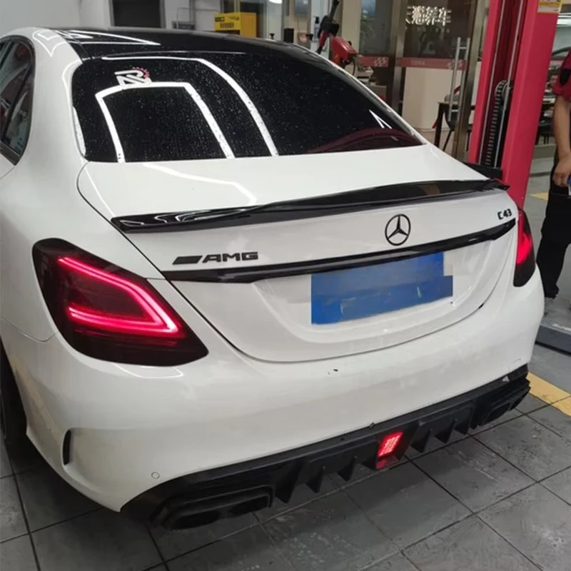 PSM-Stil für Mercedes Benz C-Klasse Limousine 4-Türer W205 C63 C180 C200 C260 C300 Spoiler 2014 bis 2019 Hochwertiger ABS-Spoiler