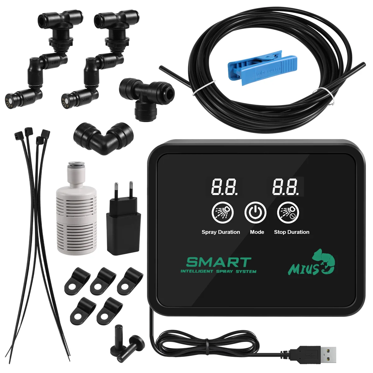 MIUS Intelligent Automatic Mist Spray System Set Timer elettronico LCD Screen Sprinkler Controller Kit di spruzzatura per terrari