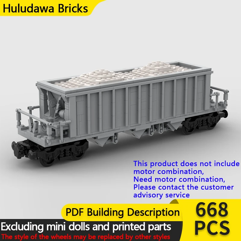 City Car Model MOC Building Bricks Gray 3-Bay Open Hopper Car Modular Technology Children Holiday Gifts Assemble Toys Suit