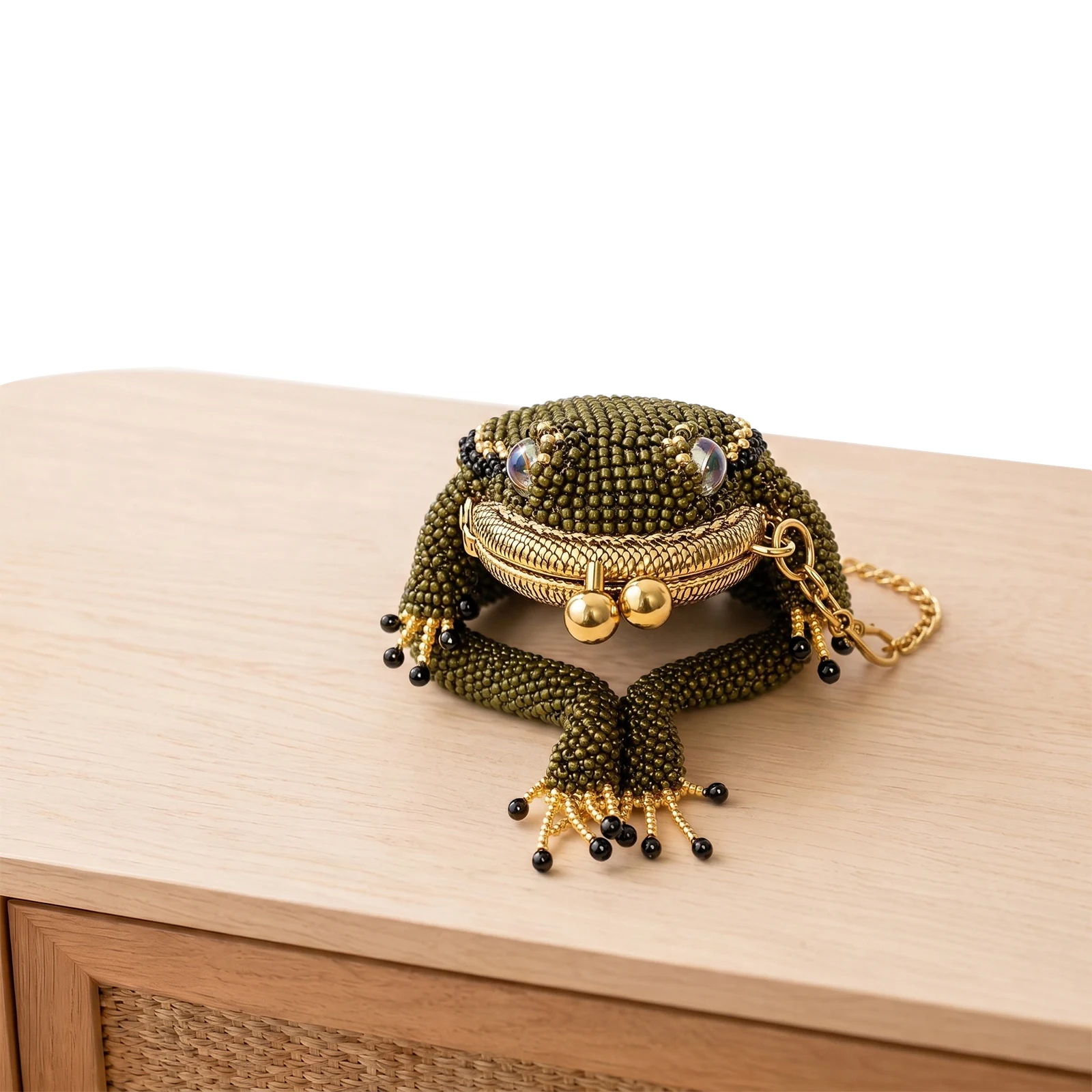 Charming Frog Coin Purse Kiss Lock Small Pouch Cute Amphibian Accessory Container for Coins Earbuds Rings