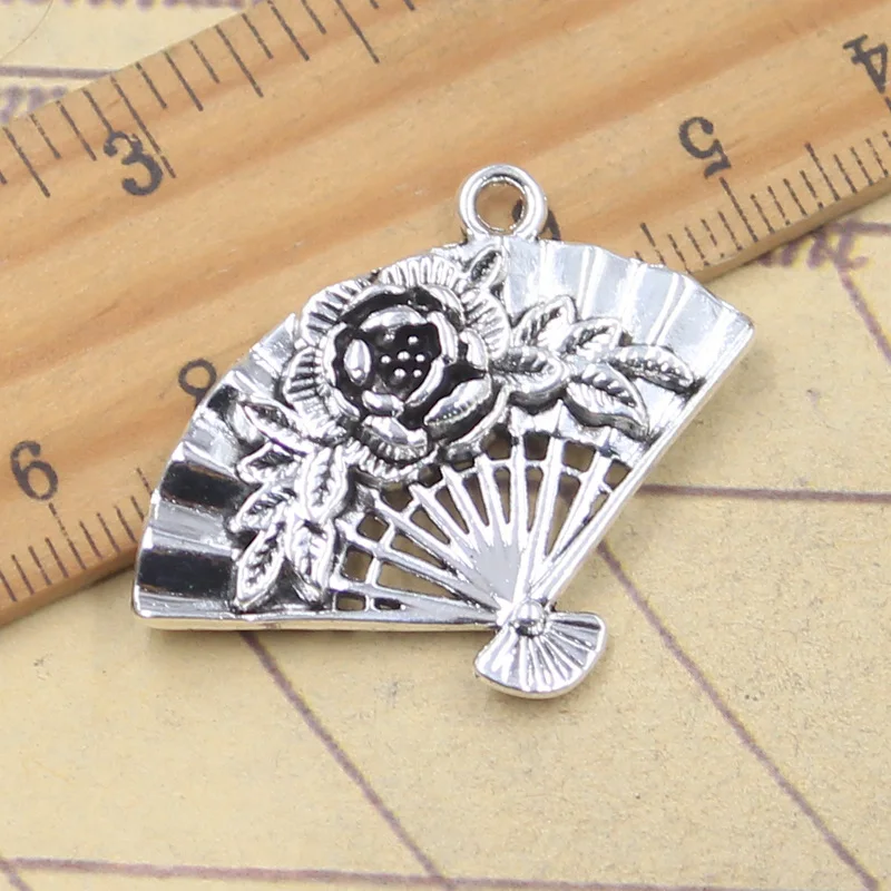 

5 шт. подвески цветок веер 25x36 мм античное серебро цвет подвески изготовление DIY ручной работы тибетский поиск ювелирных изделий