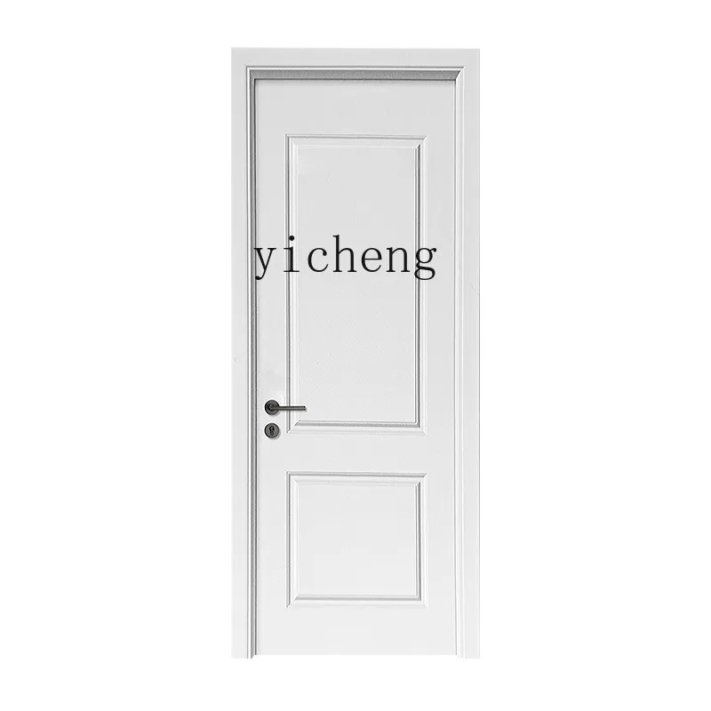 

Zc Solid Wood Door Interior Minimalist Painting Door Bedroom Room Vertical Hinged Door Set