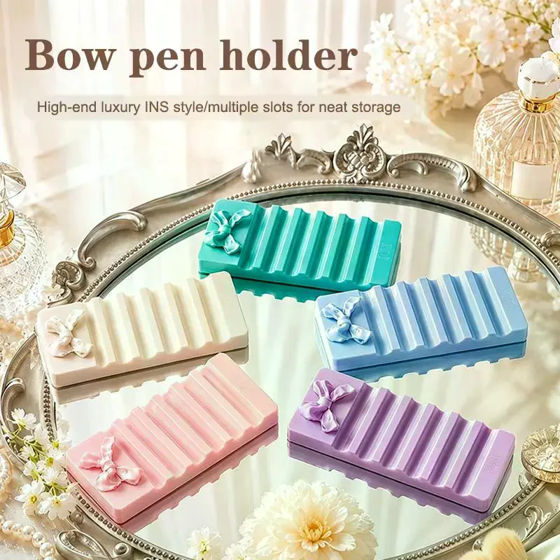 Cute Bow Design Nail Art Pen Rack Storage Shelf Pen Holder Organize Display Or Home DIY Manicure And Nail Salons Use