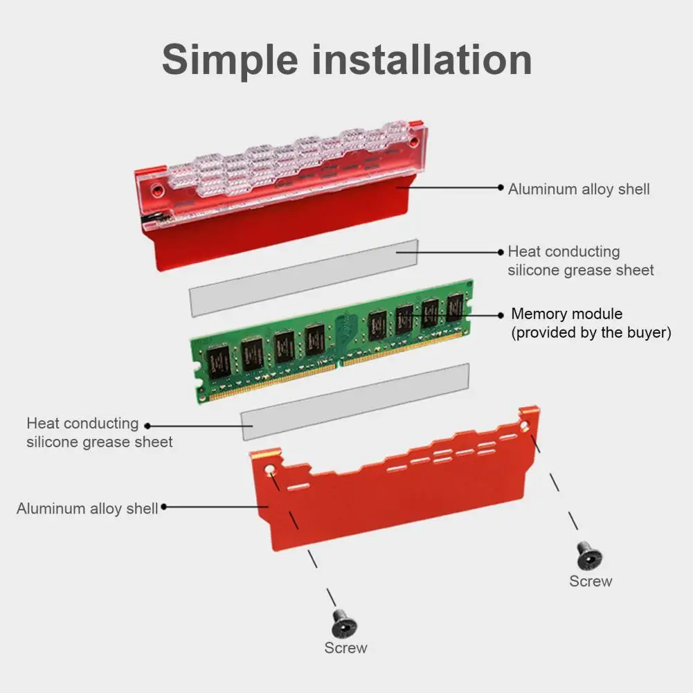 1ชิ้น coolmoon Ra-2 RAM คูลเลอร์ประสิทธิภาพสูง5V armb หน่วยความจำโมดูลระบายความร้อนเอฟเฟกต์หน่วยความจำคอมพิวเตอร์เดสก์ท็อป
