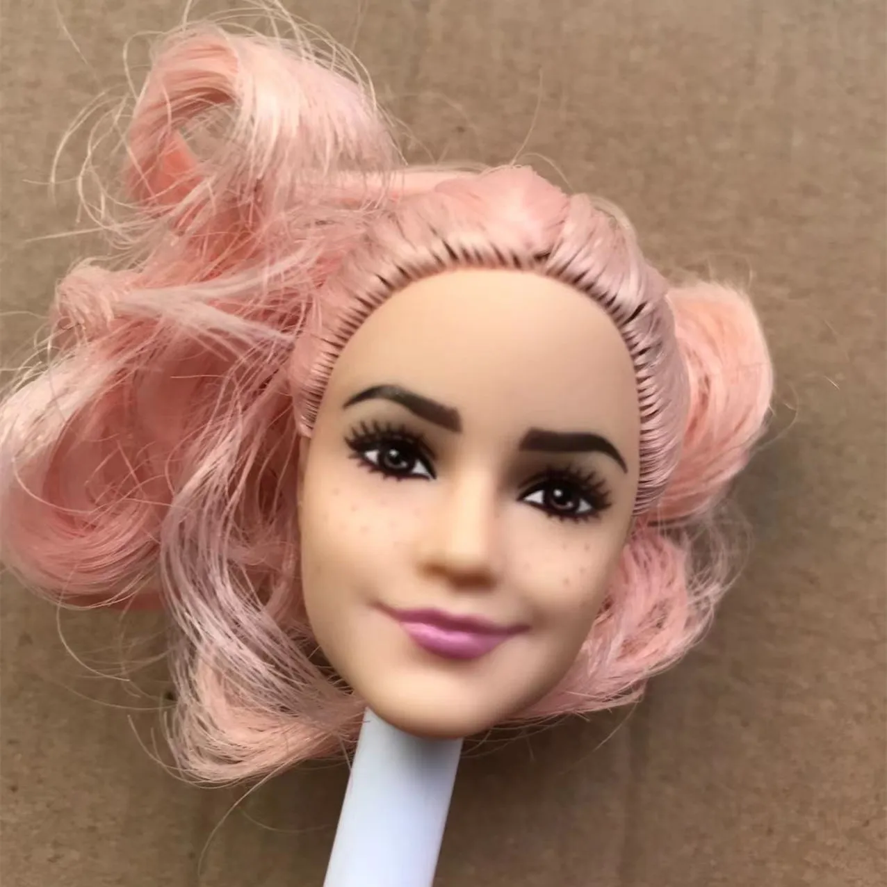Rare Face Doll Head Colorful Hair Doll Accessories High Quality Collection Doll Parts DIY Dressing Doll Heads Girl Gift Toys