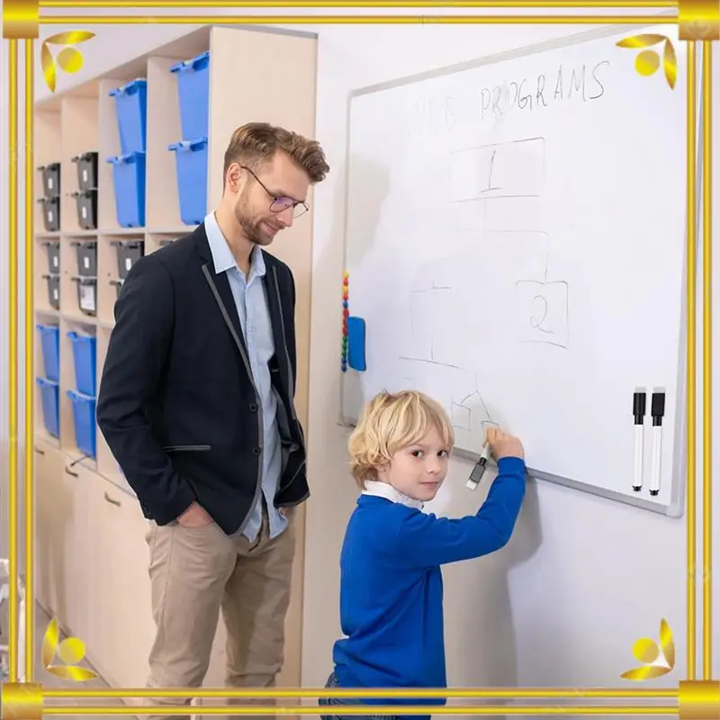 قلم سبورة بيضاء مغناطيسي قابل للمسح، 48 عبوة من علامات السبورة البيضاء مع غطاء ممحاة