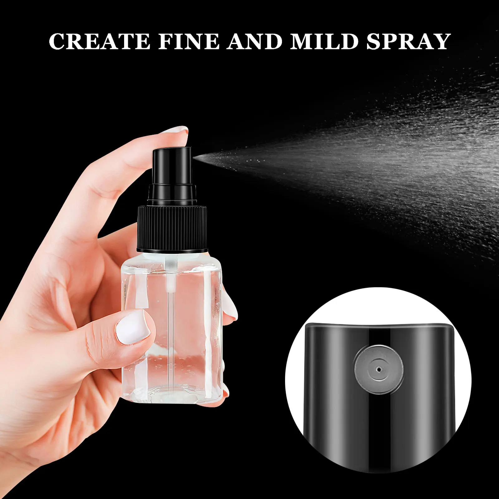 

40 Pcs Spray Bottle Nozzle Fine Tops for Hair Perfume Travel Bottles Hygienic Clean Non Clogging Transparent Cover