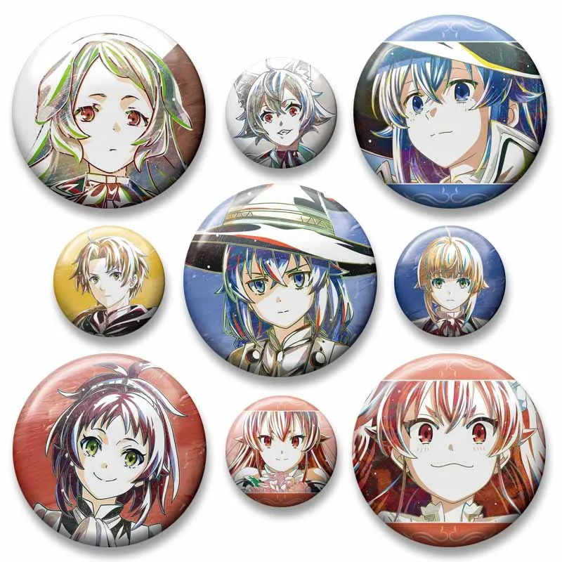 Anime Mushoku Tensei Coin Brooch Rudeus Greyrat Roxy Eris Boreas Cartoon Lapel Pins Jewelry Badge Accessories Clothes Bag Decor