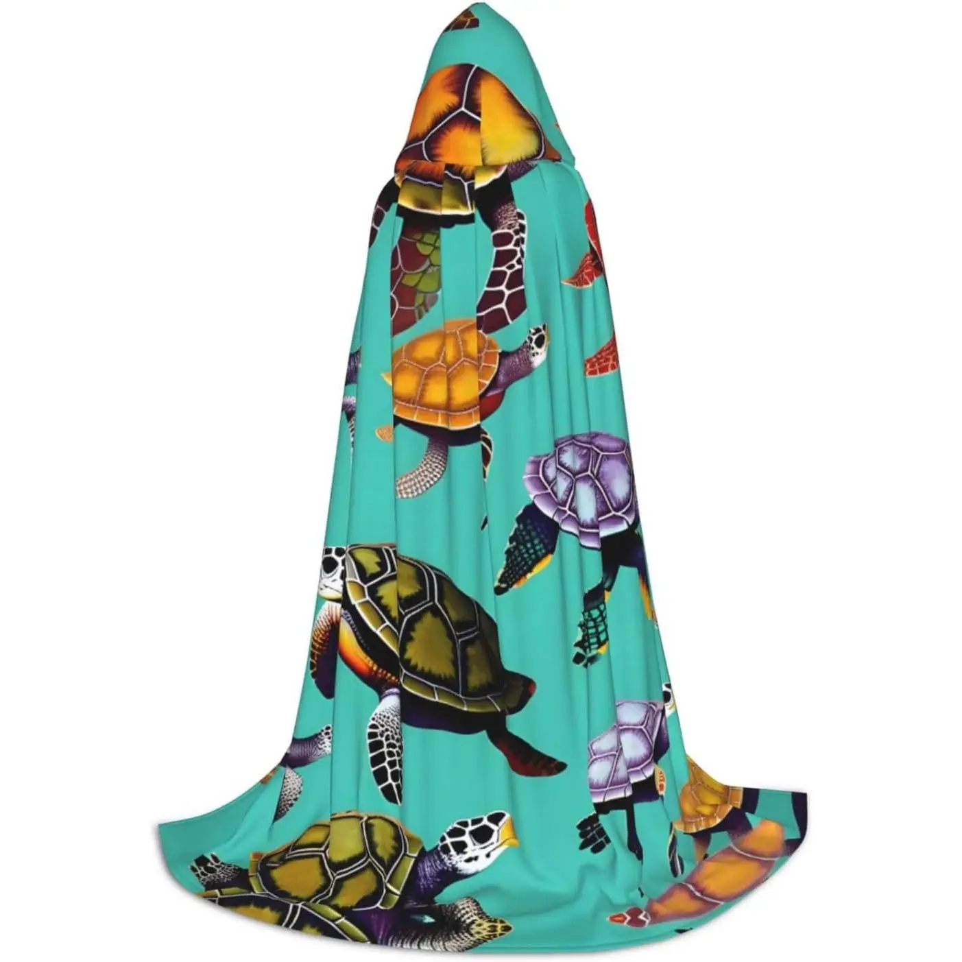 

Animals Sea Turtles Print Hooded Cloak,Wizard,Vampire And Medieval Costumes,Invisibility Cloak With Hood