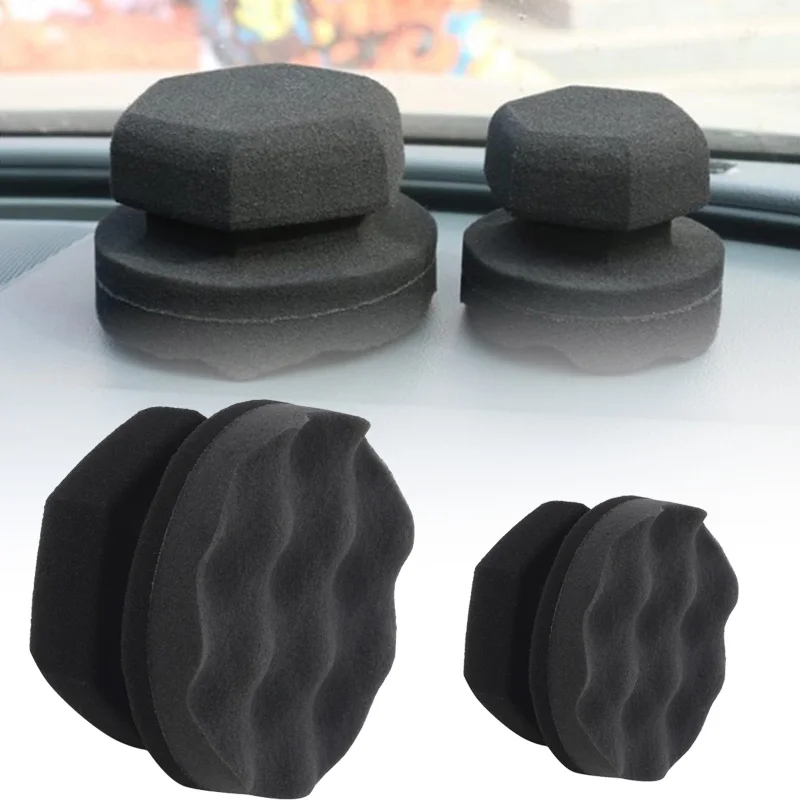 

Профессиональный автоматический аппликатор из восковой губки с шестиугольной ручкой, пенопластовая подушечка высокой плотности для полировки автомобиля, ухода за шинами