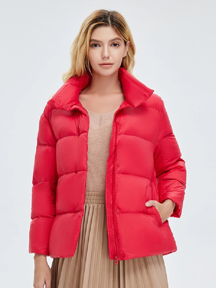 Women Down Jacket 2023 New Arrival Female 90% White Duck Down Fashion Short Bread Thicken Ultra Lightweight Down Parkas